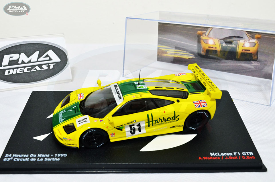 ANDY WALLACE, DEREK BELL, JUSTIN BELL 1995 HARRODS MACH ONE RACING MCLAREN F1 GTR 1:43